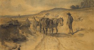 Moorland'da, c.1855 (karton üzerine tebeşir ve kurşun kalem)
