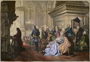 Prusya Kralı Büyük Frederic II (1712-1786), besteci Jean Sebastian Bach