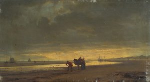 Düşük gelgit Hollanda deniz kıyısı by Hermann Mevius