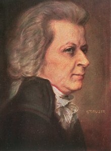 Wolfgang Amadeus Mozart (1756-91) pub. 1904 (renkli taş) by Hermann Torggler