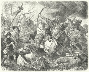 Bir Hun ordusu savaş alanında püskürtüldü by Hermann Vogel