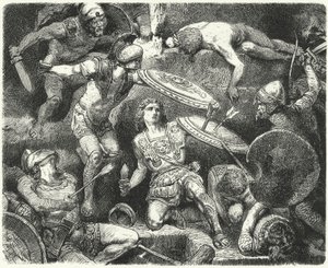 Büyük İskender'in hayatı tehlikede by Hermann Vogel