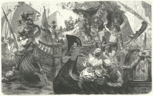Catherine Cornaro, Venedik'ten Kıbrıs Kraliçesi olmak için yola çıkıyor, 1472 by Hermann Vogel