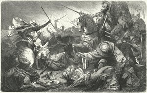 Las Navas de Tolosa Savaşı'nda Muvahhidlerle savaşan Hristiyanlar, İspanya, 1212 by Hermann Vogel
