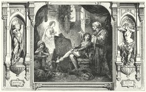 Dante Alighieri, Giotto'nun stüdyosunda, 14. Yüzyıl by Hermann Vogel