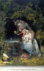 Jacob (1785-1863) ve Wilhelm (1786-1859) Grimm kardeşler tarafından yazılmış bir masal için Vogel çizimi by Hermann Vogel