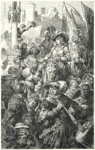 Savaşa hazırlanan Landsknechts alayı, 16. yüzyıl by Hermann Vogel
