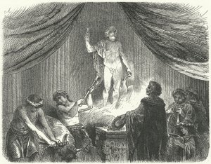 Romalılar tanrı Jüpiter'e kurban sunarken by Hermann Vogel