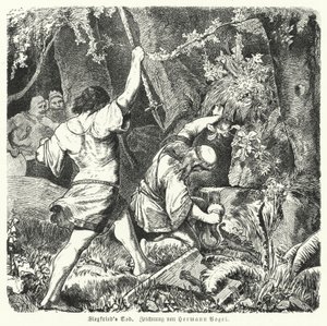 Siegfried'in ölümü by Hermann Vogel