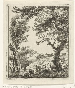 Sığır sürüsü ile manzara by Hermanus Fock