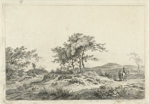 Binici ve yaya ile manzara by Hermanus Fock