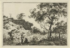 Şapkalı kadınla manzara by Hermanus Fock