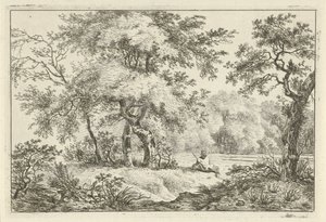 Adam ormanda dinlenme by Hermanus Fock
