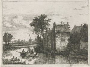 Dört yolcu ile tekne by Hermanus Jan Hendrik van Rijkelijkhuysen