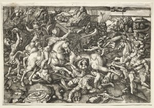 Atlılar arasındaki savaş, 1523. by Hieronymous Hopfer