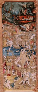 Flaman halısı. Hieronymus Bosch'tan sonra Seri Dört duvar halıları. Dünyevi Zevkler Bahçesi (Jardín de las Delicias). Serinin dördüncü halısı. Model Hieronymus Bosch'un çalışmalarından ilham almıştır. İmalat Bilinmeyen atölye, Brüksel. 1560'tan