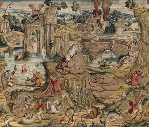 Hieronymus Bosch'un çalışmasından ilham alan duvar halısı, yaklaşık 1560 (altın, gümüş, ipek ve yün)