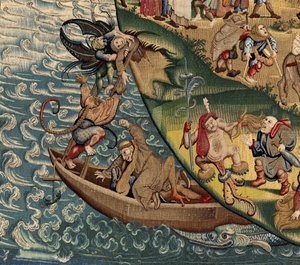 Hieronymus Bosch'un çalışmasından ilham alan duvar halısı, yaklaşık 1560 (altın, gümüş, ipek ve yün)
