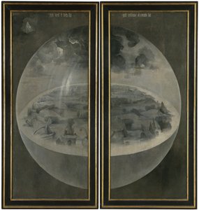 Dünyevi Zevkler Bahçesi. Üç Parçalı, ters: Yaratılış by Hieronymus Bosch