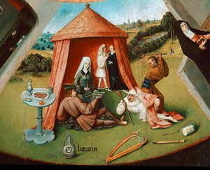 Şehvet. Yedi büyük günah tablosundan detay (tahta üzerine yağlı boya by Hieronymus Bosch