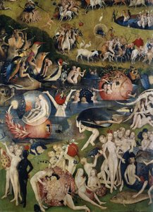 Lezzet bahçesi. Triptiğin orta kısmının detayı by Hieronymus Bosch