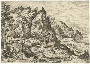 Yahuda ve Tamar İncil ve mitolojik sahneleri olan manzaralar (dizi başlığı) by Hieronymus Cock