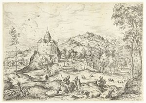 Merkür ve Argus İncil ve mitolojik sahneleri olan manzaralar (dizi başlığı) by Hieronymus Cock