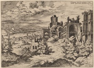 Panoramik Manzaralı Palatine Harabeleri by Hieronymus Cock