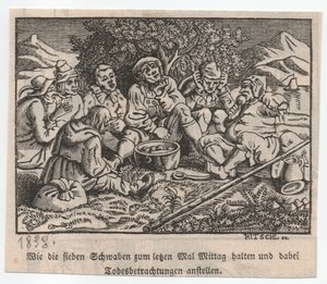 Svabyalılar köfte tenceresinin etrafında by Hieronymus Heinrich Jakob Ritschl von Hartenbach
