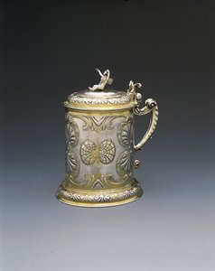 Tankard, Danzig, c.1700 (parsel yaldızlı gümüş) by Hieronymus II Holl