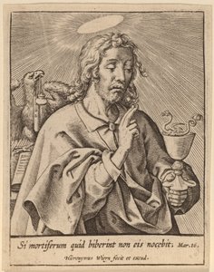 Ya ölümcül içmeye başlarlarsa... (Aziz John the Evangelist) by Hieronymus Wierix