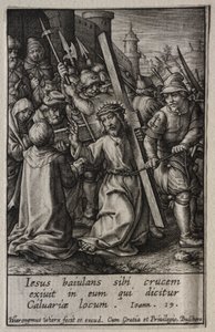 Tutku: Çarmıhı Taşıyan İsa. by Hieronymus or Jerome Wierix