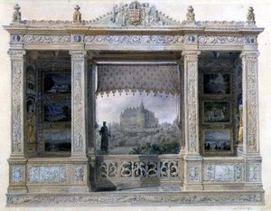 Chateau Chatillon-Coligny-Montmorency, c.1820 (kağıt üzerine suluboya) by Hilaire Thierry