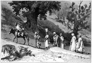 Kabyle aile grubu seyahat ediyor, Cezayir, c1890