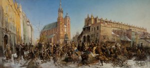 Krakow'daki Ana Pazar Meydanı'ndaki Fuar by Hipolit Lipinski