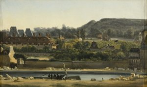 Saint Louis Hastanesi ve Buttes-Chaumont, Paris, 1830 dolayları (tuval üzerine yağlı boya) by Hippolyte Adam