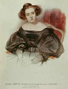 Kostümlü Marie Dorval (1798-1849), 1831 (kağıt üzerinde wc) by Hippolyte Delaroche
