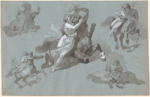 Dört Duruşta Nessus ve Dejanira ve Ölen Nessus by Hippolyte Lalaisse
