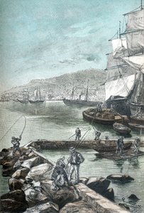 Jules Verne tarafından "Clovis Dardentor" için kromotipografide illüstrasyon, Hetzel 1896 baskısı için L. Benett tarafından gravür (gravür) by Hippolyte Leon Benett