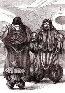 Eskimo ailesi. 1880 (Gravür) by Hippolyte Leon Benett