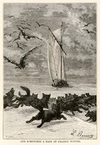 Ve bazen, Jules Verne (1828-1905) tarafından Seksen Günde Devri Alem'den Louis tarafından 1873'te kazınmış bir çayır kurdu sürüsü