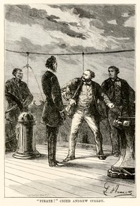Korsan! ağladı Andrew Speedy., Louis Dumont (d.1822) 1873 tarafından oyulmuş Jules Verne (1828-1905) tarafından Seksen Günde Devri Alemden