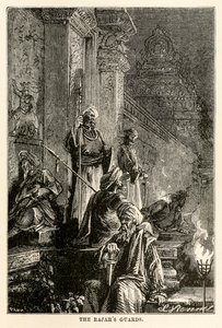 Adolphe François Pannemaker (1822-1900), 1873 tarafından oyulmuş Jules Verne (1828-1905) tarafından Seksen Günde Devri Alemden Rajah muhafızları by Hippolyte Leon after Benett