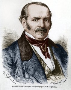 Allan Kardec (1804-1869) gerçek adı Hippolyte Leon Denisart-Rivail, Fransa'da spiritüalizmin mucidi, Leymarie'nin bir fotoğrafından sonra gravür by Hippolyte Leymarie