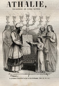 Jean Racine tarafından beş perdede Athalie trajedisi - Pauquet tarafından gösterilen “” Oeuvres de Jean Racine” de gravür ve Emile de La Bedolliere tarafından duyuru - 1851 by Hippolyte Louis Pauquet