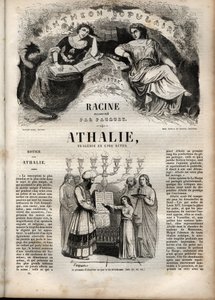 Jean Racine tarafından beş perdede Athalie trajedisi - Pauquet tarafından gösterilen “” Oeuvres de Jean Racine” de gravür ve Emile de La Bedolliere tarafından duyuru - 1851 by Hippolyte Louis Pauquet