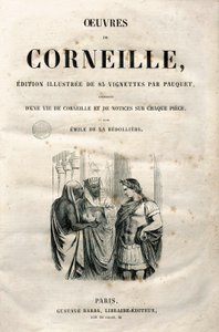 Pierre Corneille'in Eserlerinin ön yüzü (1606-1684), 1864 baskısı (gravür)
