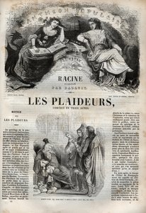 Les Plaideurs (1668) üç perdelik komedi - Pauquet tarafından resmedilen “” Jean Racine