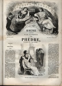 Phedre, Jean Racine tarafından (1639-1699 - Pauquet tarafından resmedilen “” Jean Racine Eserleri”nde gravür ve Emile de La Bedolliere tarafından not - 1851