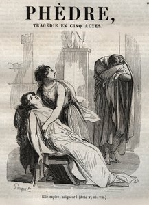 Phedre, Jean Racine tarafından (1639-1699 - Pauquet tarafından resmedilen “” Jean Racine Eserleri”nde gravür ve Emile de La Bedolliere tarafından not - 1851